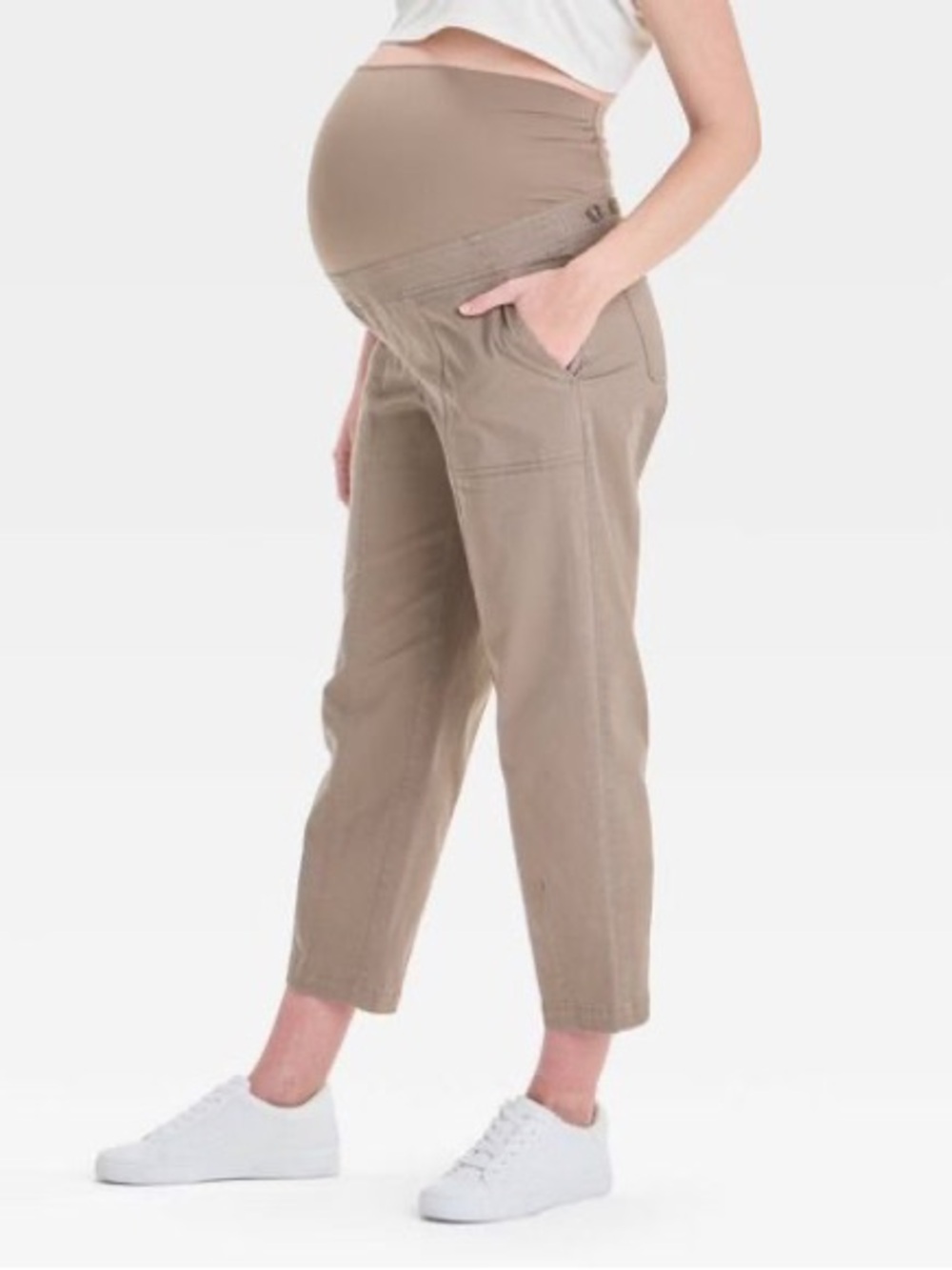 Isabel Maternity Over The Belly High-Rise Barrel Leg Maternity Pants Size XL